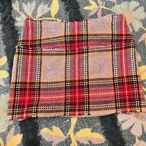 JCREW - Tweed Plaid Mini skirt, grey and red, size 8